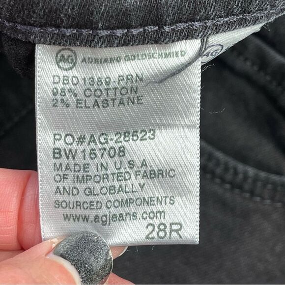 Ag Adriano Goldschmied Jeans Women's 28 Black Super Skinny Ankle Low Rise Ripped - Picture 7 of 13